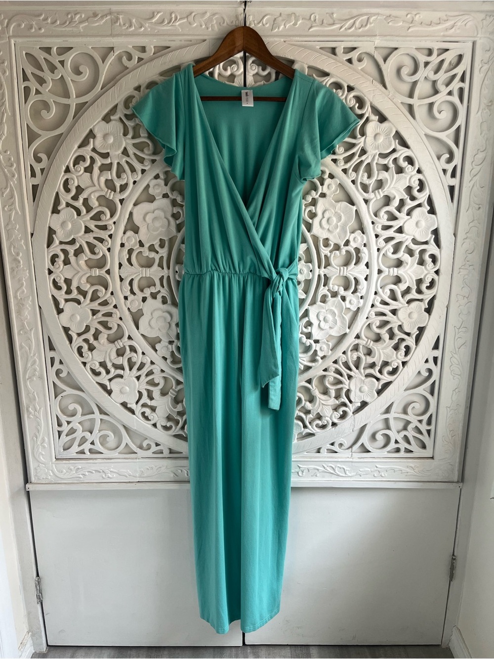 Smash + Tess Aqua Wide Leg Jumpsuit Romper | Pockets | Size M